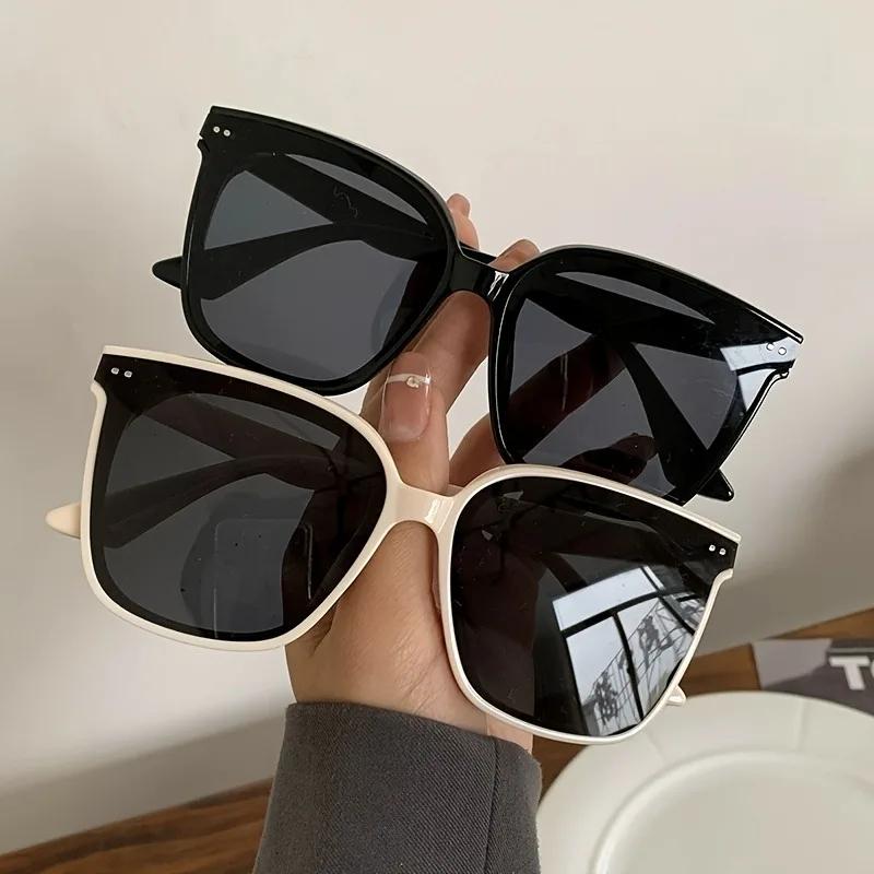 Women'S Oversized Retro Square Sunglasses Man Fashion Decorative Glasses Uv400 Trendy Brand Design
