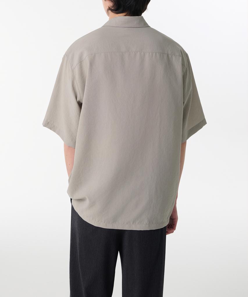 MUSINSA STANDARD Relaxed Linen-Like Tunic Short Sleeve Shirt [Light Beige]