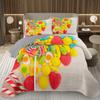 Сладкий Конфетный Комплект Квилтов для Девочек Мальчиков Подростков, Комплект Покрывал на Кровать на Тему Леденцов Кинг Десертное Стеганое Покрывало Мультяшный Стиль Покрывало на Кровать