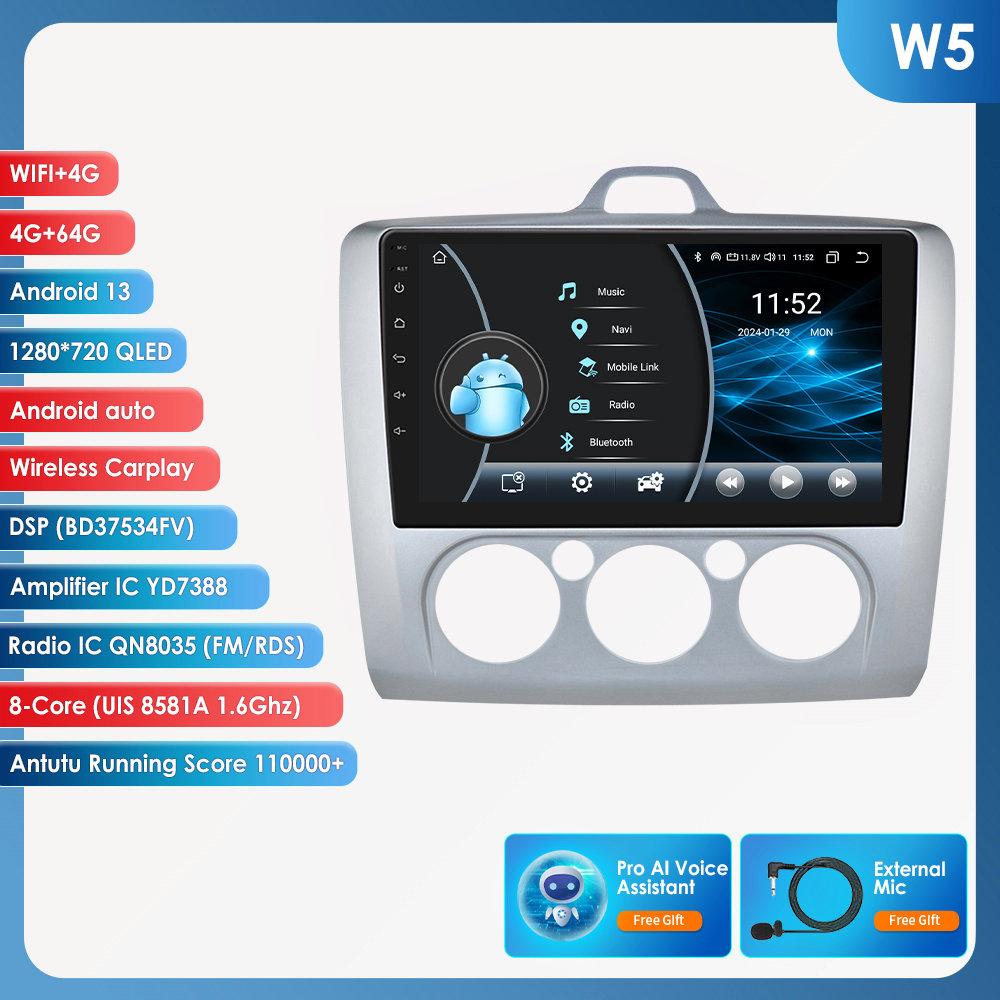 OSSURET Android13 Автомобильное радио для Ford Focus 2 3 Mk2 Mk3 2004-2011 Мультимедийный видеоплеер Навигация Интеллектуальный экран GPS 2Din Carplay 4G Авто Стерео