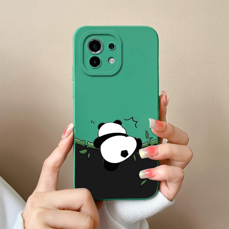 For Xiaomi Mi 11 Lite/Mi 11 Pro Phone Case Full Protection Cute Back Cover For Mi11 Lite Mi 11Pro Soft Liquid Silicone Bumpers