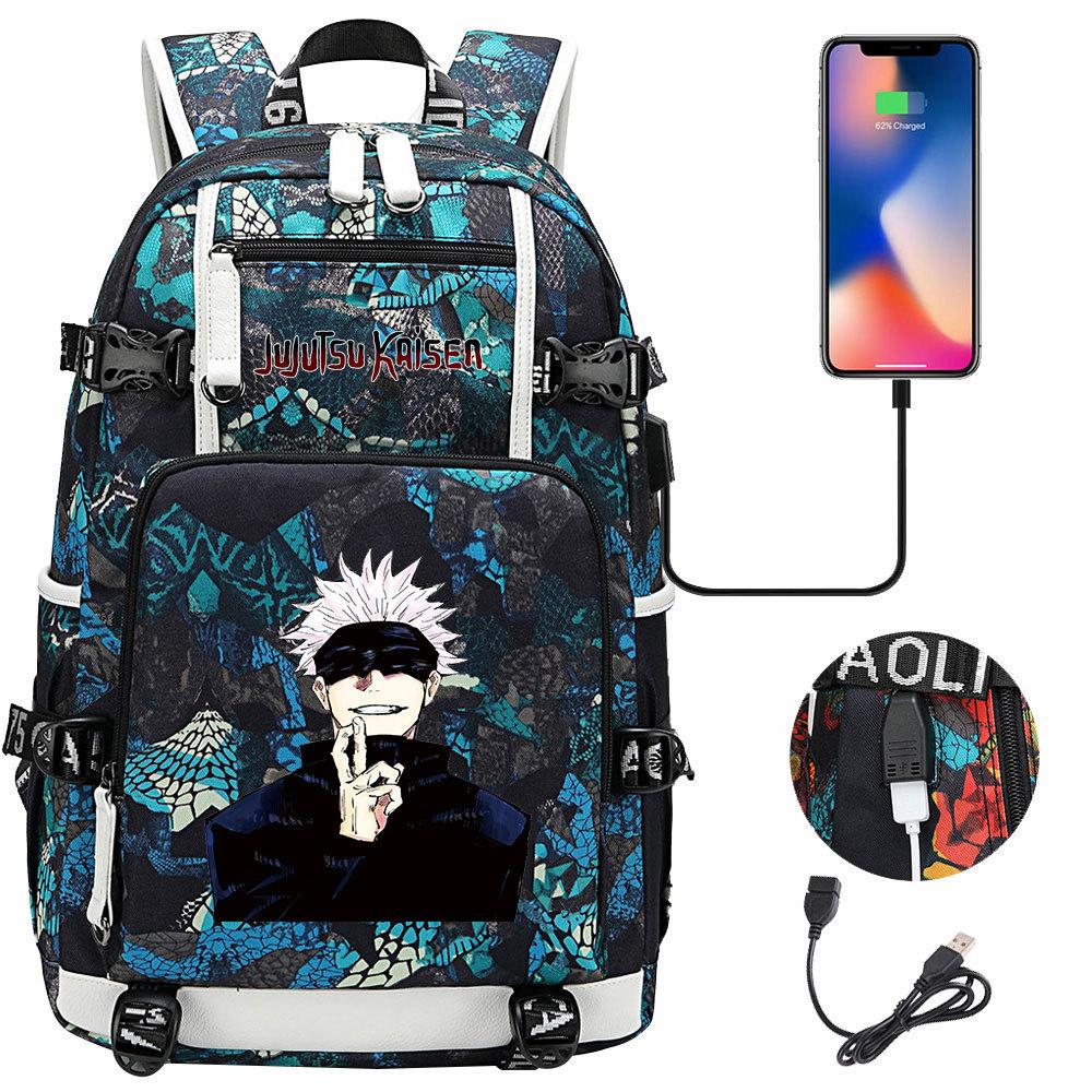 Рюкзак с USB-наушниками с принтом Jujutsu Kaisen