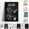 Nordic Black White Humorous Bathroom Rules Wall Art Funny HD Canvas Poster Prints for Toilet Home Decor