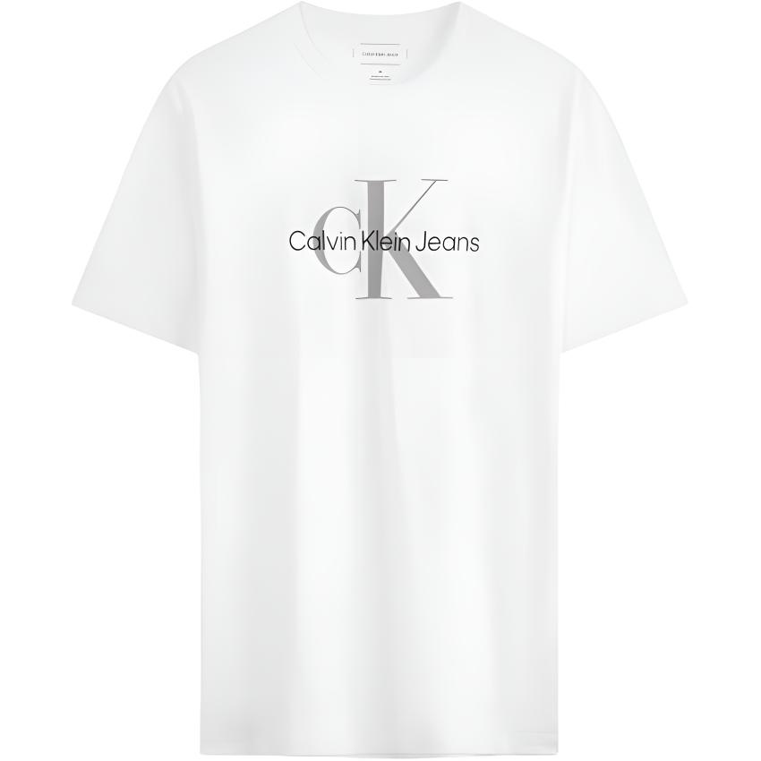 Calvin Klein Джинсы Повседневная Футболка с Логотипом в Виде Букв Удобный Круглый Вырез Короткий Рукав Мужские Топы 81EM286-110