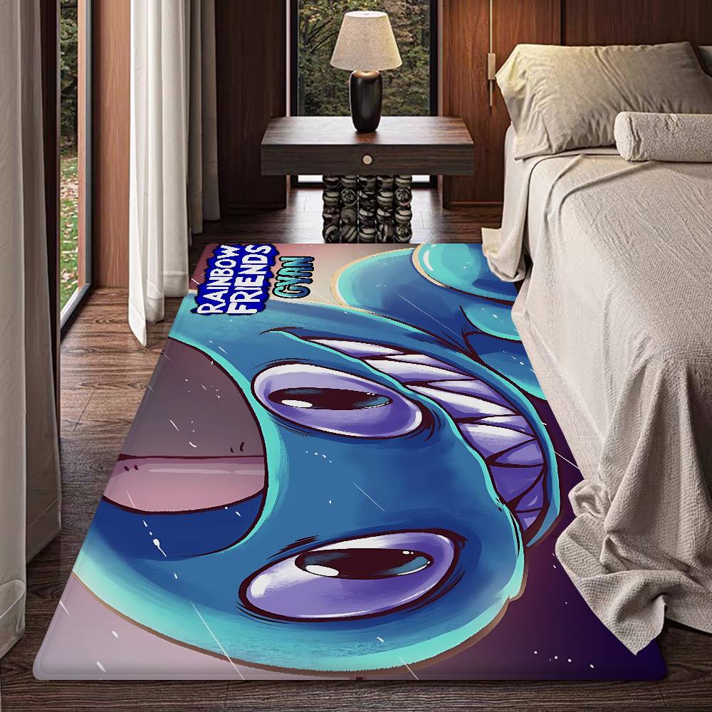 Game R-Rainbow Friends Cartoon Floor Mat INS Style Soft Bedroom Floor House Laundry Room Mat Anti-skid Household Carpets