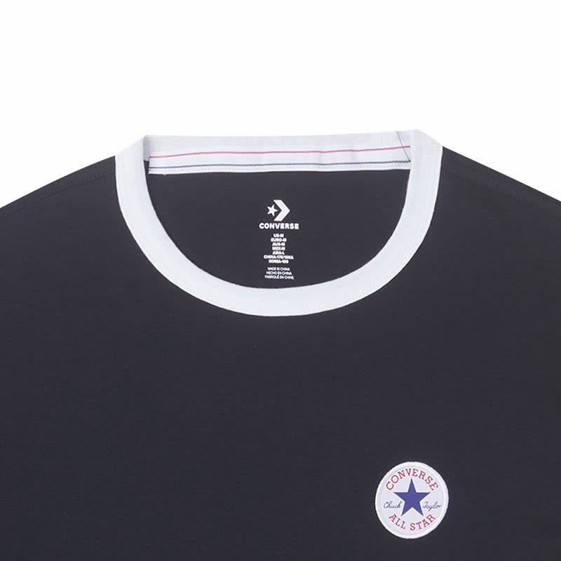 Converse Футболки Мужские Черные С Круглым Вырезом Умеренный Прямой Крой 10025909-A03
