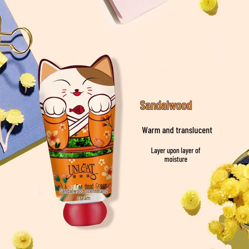UNI CAT Lucky Cat Sandalwood Hand Cream Twin Pack