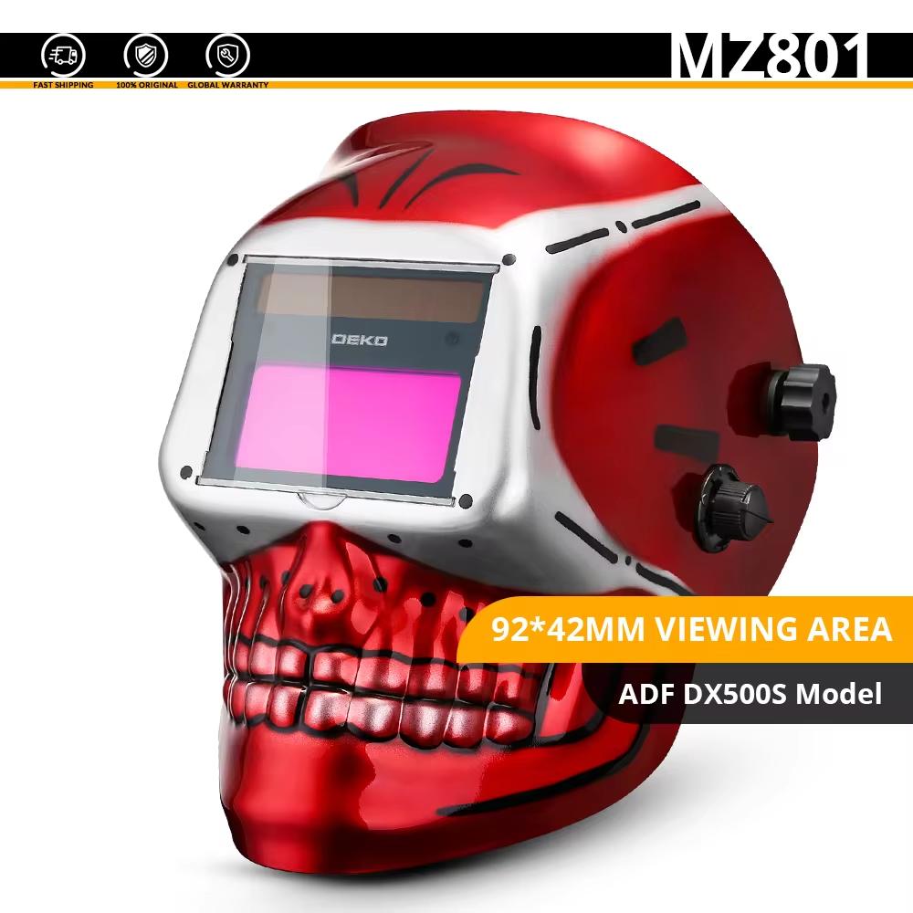 DEKO Skull Solar Auto Darkening Adjustable Range 4/9-13 MIG MMA Electric Welding Mask Helmet Welding Lens for Welding Machine