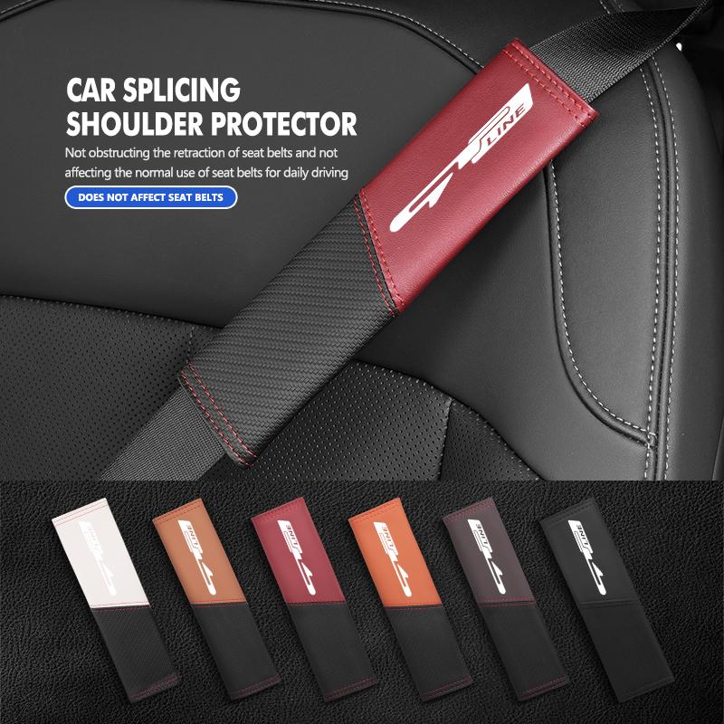 ASE5 Leather Car Seat Belt Shoulder Protection Pad Cover Sticker For KIA Rio K5 K2 Sportage Ceed Sorento Picanto Stinger
