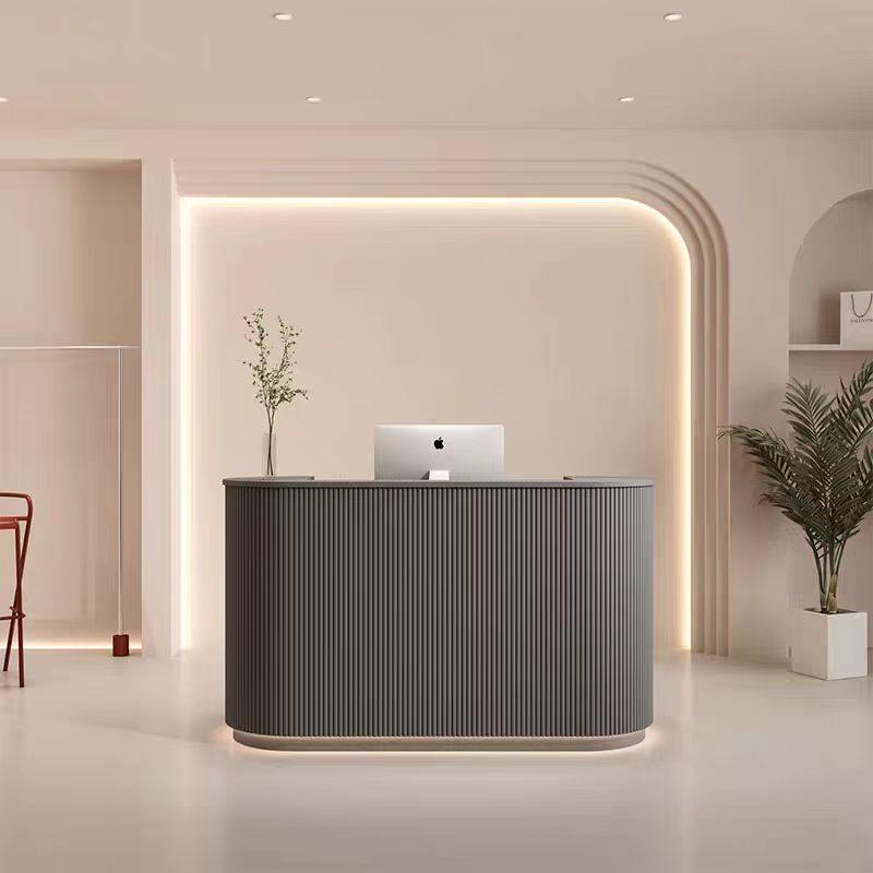 Modern Macaron Round Reception Desk: Ideal for Clothing Stores, Beauty Salons, or Yoga Studios