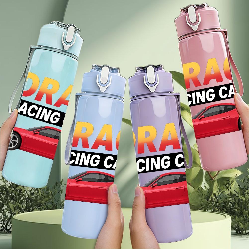 1PC Drag Racing Sport Car 750ml Color Plastic Sports Water Bottle Leakproof Flip Straw Lid Suitable for Sports Office Home Use