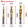 Hex Shank Titanium Plated HSS Screw Thread Metric Tap Drill Bits Screw Machine Compound Tap M3 M4 M5 M6 M8 M10 Hand Tools