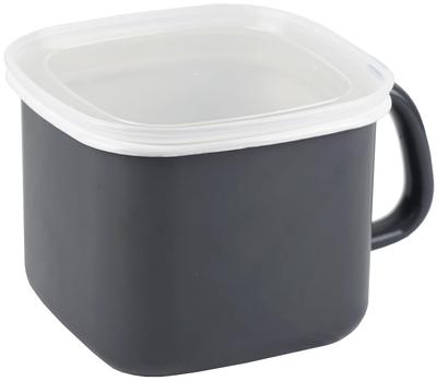 Эмалированная квадратная кастрюля для мисо Fuji Enamel Холодный серый AMZ-KP.CG