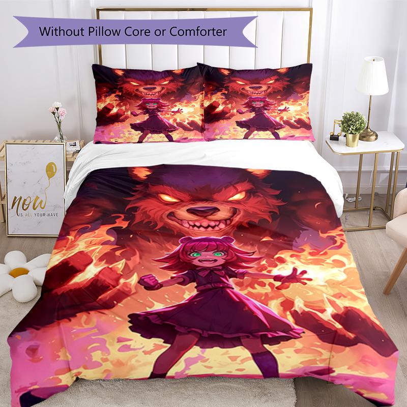 3pcs League of Legends Bedding Set Duvet Cover Closure Includes 1 Duvet Cover & 2 Pillowcases, Soft and Comfortable for All Seasons.