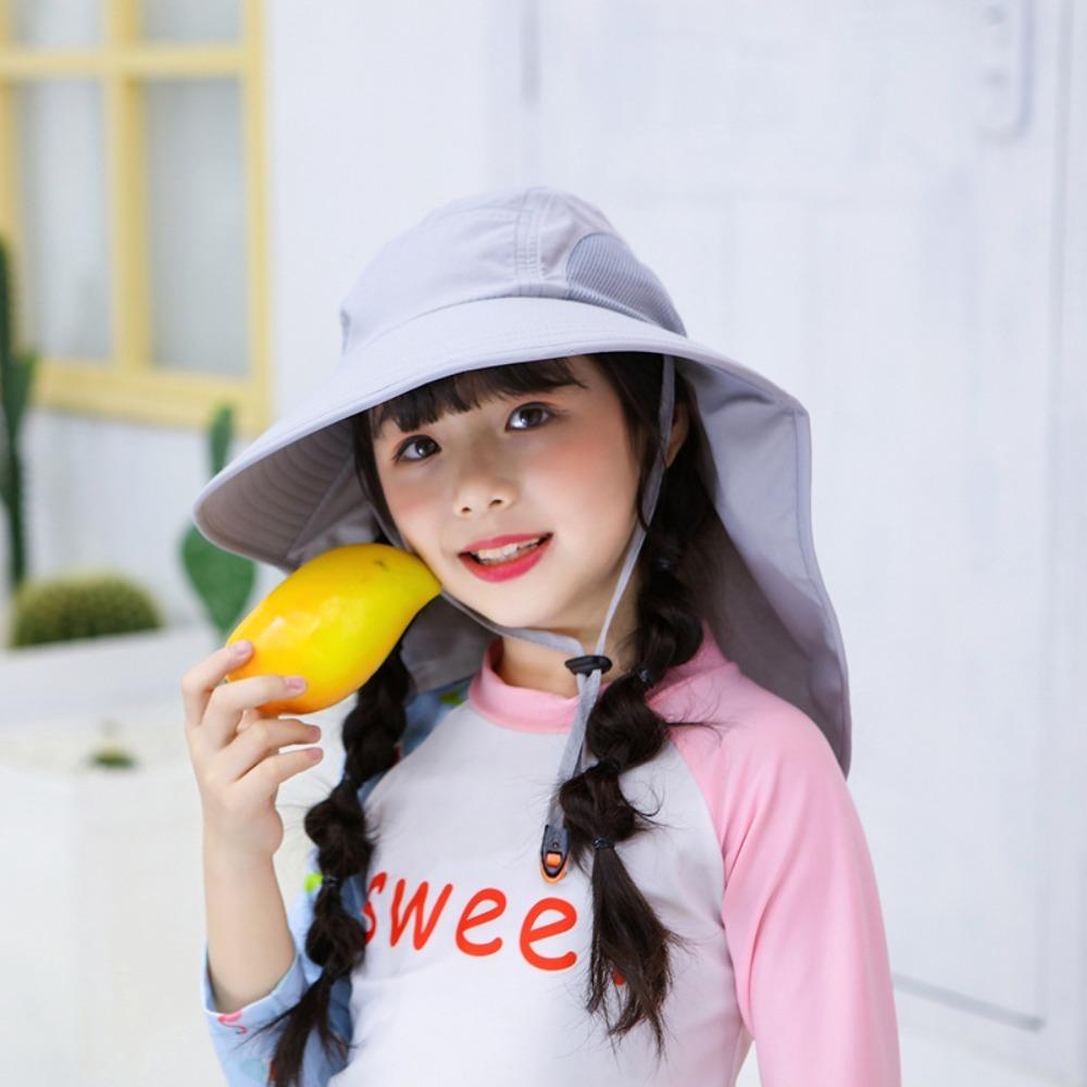 Fashion Kids Sun Hat UV Protection Broad Brim Bucket Hat Casual Summer Cap with Whistle  Summer