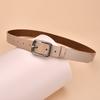 Popular Literary Split Genuine Leather Belt For Women 2.8cm Square Buckle Versatile Waist Strap Suitable For Skirts Jeans Casual Pants