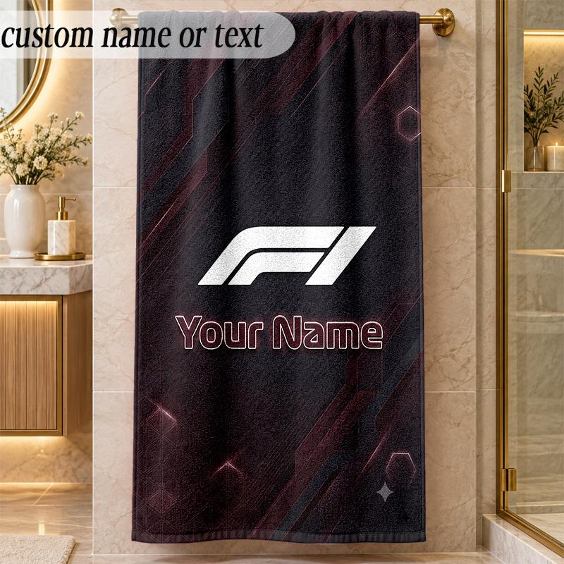Beach TowelF1 Custom Name Text Personalized Soft Towel for Beach Pool Indoor Home Decor Gift