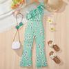 Повседневный комбинезон с цветочным принтом для девочек, летний повседневный комбинезон для детей