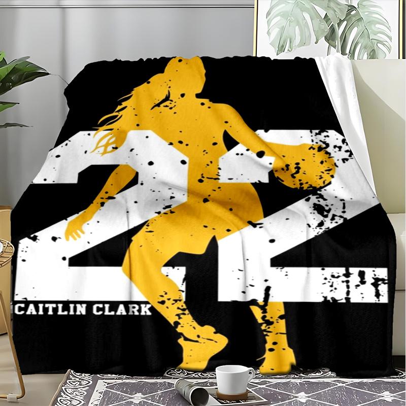Women's Basketball Fleece Printed Flannel Blanket, Soft Throw Warm Blanket for Sofa Bed