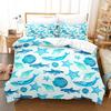 Успокаивающий набор постельного белья с подводной тематикой, 3D-принт, комплект пододеяльника, 3 предмета, мягкий синий, мятно-зеленый, декор с морскими обитателями для детей, подходит для дома