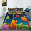 Мультяшная серия «Динозавры» Пододеяльник Наволочка Набор из двух или трех предметов Полиэстер Цифровая печать Можно