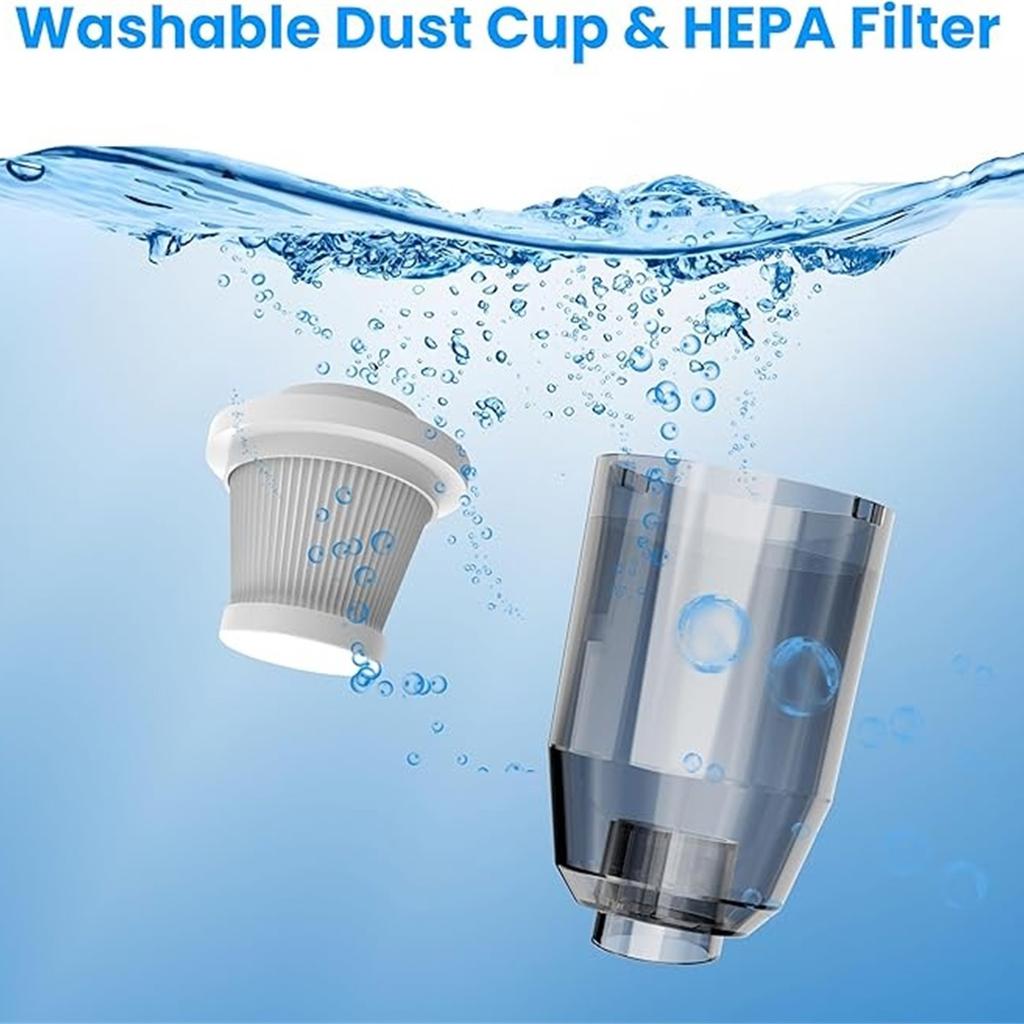 Автомобильный пылесос 15000Па Портативный беспроводной ручной пылесос и пылесборник с 2 фильтрами для автомобиля, дивана, , домашнего питомца, дома