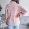 Women Autumn Winter Causal Turtleneck Long Sleeve Cutout Bottom Knit Sweater S-L