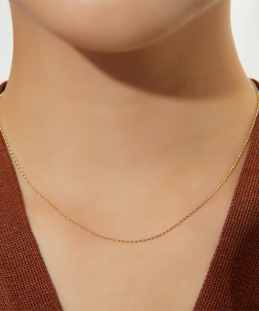 Helene Jewelry 14K 18K Box Twist Chain Gold Necklace (Type A)