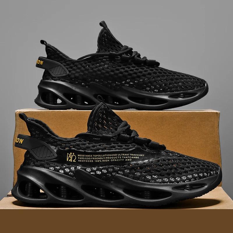 Модная мужская спортивная обувь на шнуровке, мужские повседневные сетчатые легкие кроссовки, высококачественная мягкая подошва, парная обувь, дышащая, новая