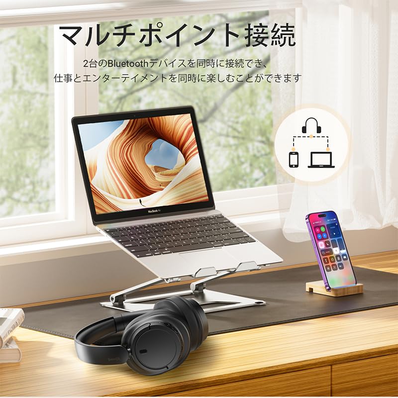 Bluetooth Wireless Up to 90 Hours of Dual 40mm Simultaneous Connection with Two Connection V16 5.4 Headphones, Foldable, Playtime, Modes, Hi-Fi
