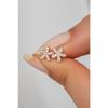 925 Sterling Silver Tiny Rose Wildflower Earrings