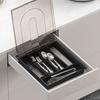 Cutlery Storage Tray with Transparent Lid Classification Compartments Organization Large Capacity Multi Box Tableware Fork Chopsticks Spoon Tableware