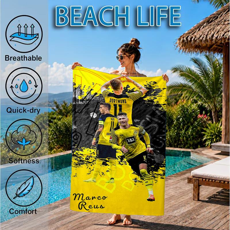 09 Football Club Beach Towel, Microfiber Beach Towel, Perfect For Pool, Beach, Travel, Home Decor Beach Party Fan gifts