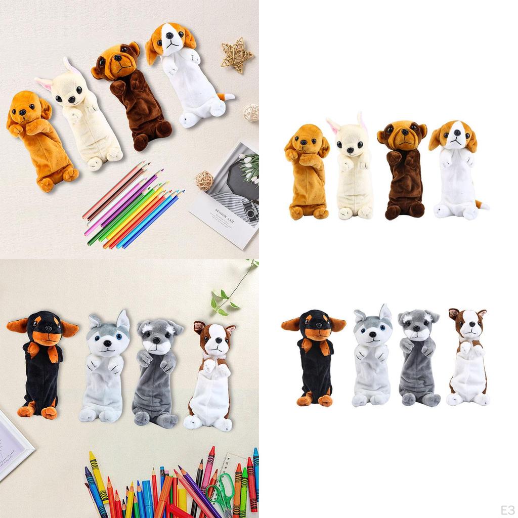 Пеналы, Набор из 4 мягких портативных многоцелевых пеналов для детей, офиса и путешествий.