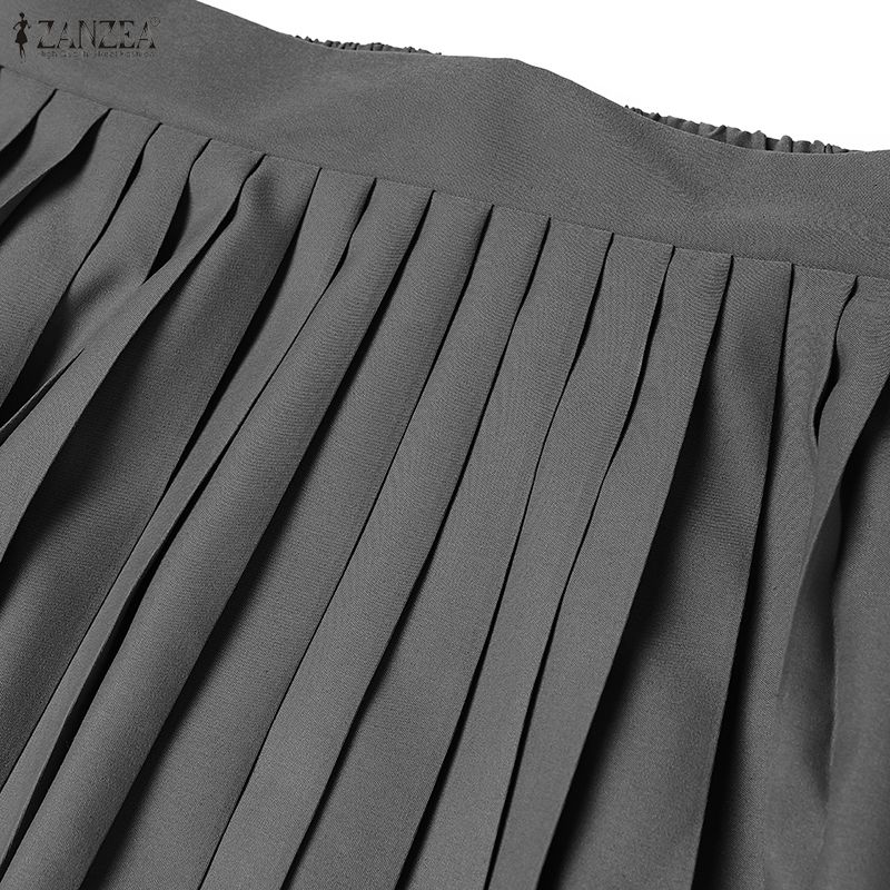 ZANZEA Женские повседневные свободные длинные юбки с эластичной резинкой на талии