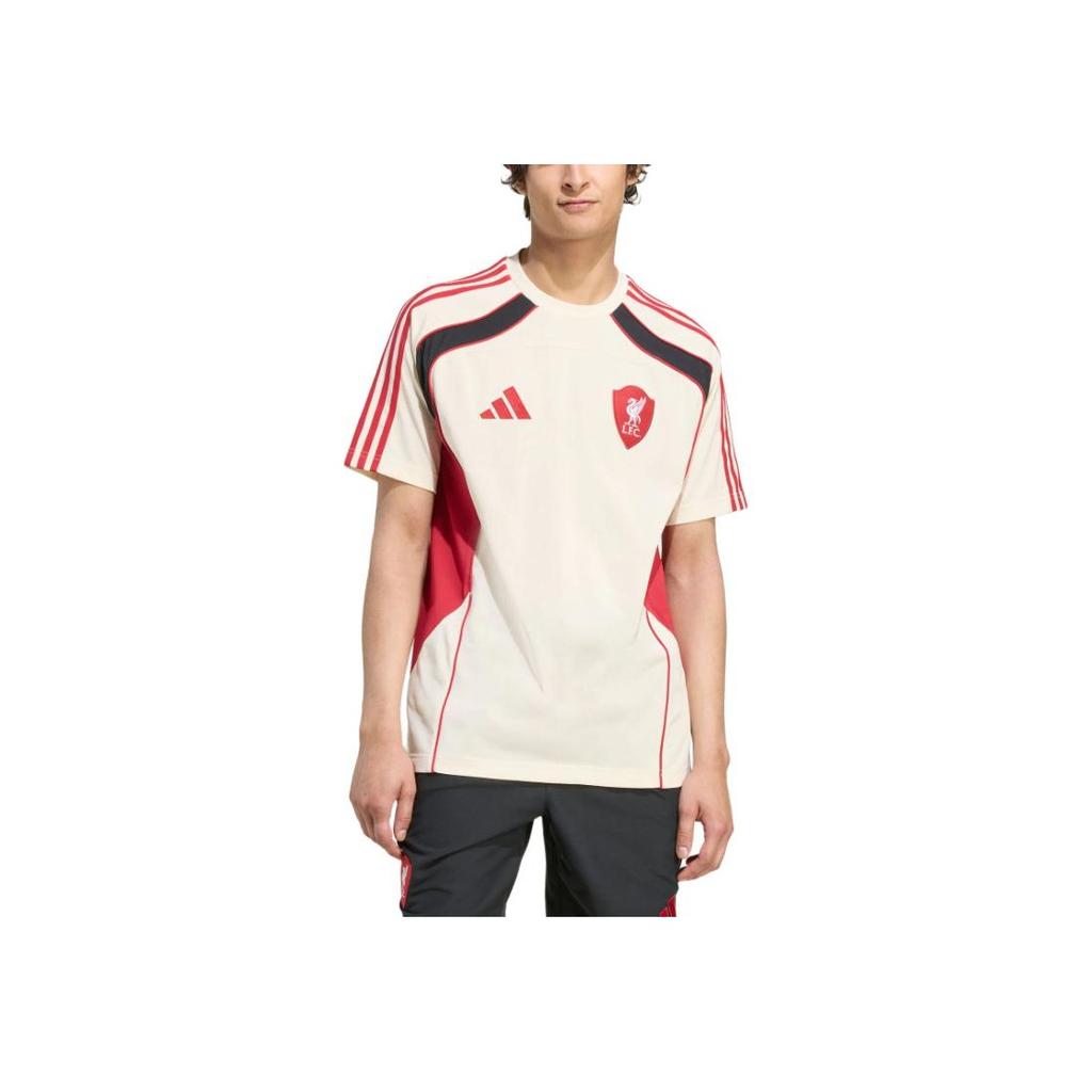 adidas X Коллаборация с ФК Ливерпуль FW25 UBP Спортивная футболка с винтажным коротким рукавом и круглым вырезом для мужчин JW5468
