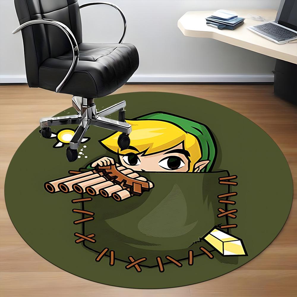 1pc Legend of Zelda Pan Flute Office Round Area Rug, Under Office Chairs Bedroom Living Room Home Decor, Available in Various Sizes