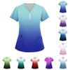Women's Zip Collar Fashion Casual Gradient Prints Tops Dry-nurse Top