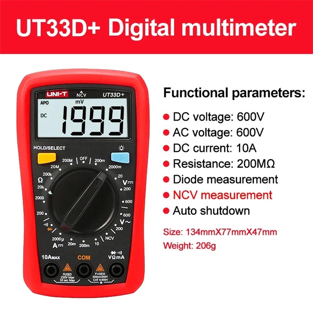 UNI-T UT61E+ UT61D+ UT61B+ UT33A UT33B UT33C UT33D Plus Professional Digital Multimeters True RMS Automotive Multimetro