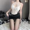 Erotic Underwear Sexy Lace Seductive One-piece Suit with Chest Pad Gathering Uniform No Need to Take Off Pajamas Set 1041