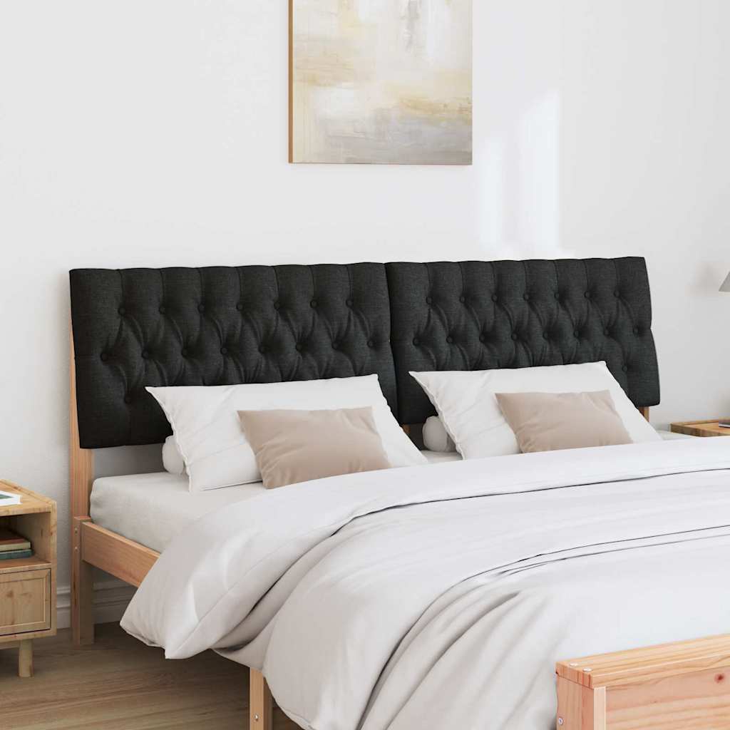 Upholstered Headboard in Black 180 cm Solid Pine Wood