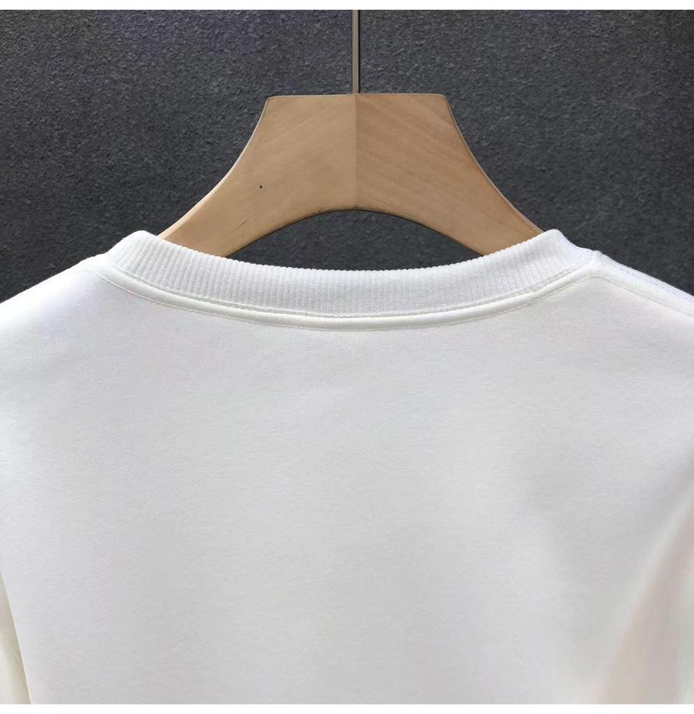 Мужская хлопковая толстовка с длинным рукавом, не скатывающаяся, утяжеленная - Осенний тренд, свободный и универсальный повседневный топ