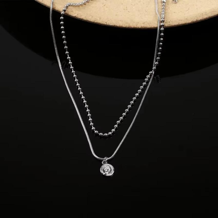 Модная титановая стальная цепочка-ожерелье женская Европа и Америка двойная ключичная цепочка хип-хоп свитер