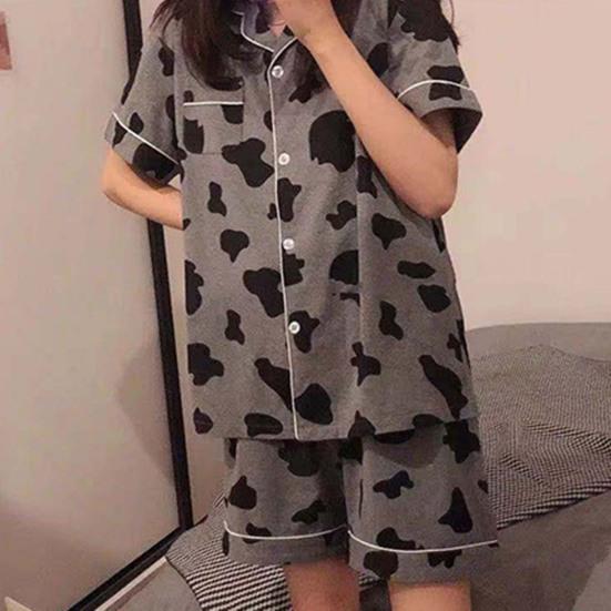 2 шт./компл. шикарная женская ночная одежда, однобортный спальный комплект с лацканами и ушками, женский комплект одежды для сна, женская одежда