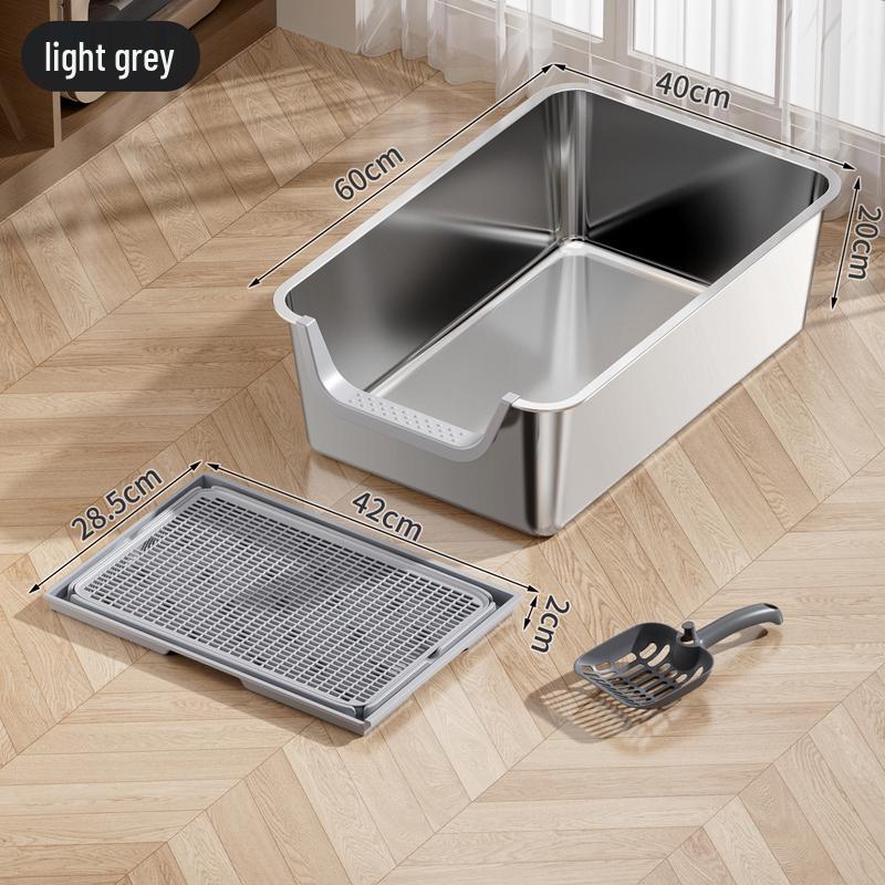 Интегрированный лоток для кошачьего туалета Jingyu из нержавеющей стали с защитой от брызг