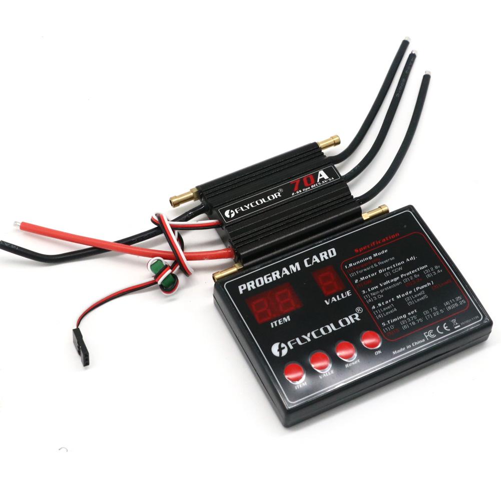 Бесколлекторный регулятор оборотов Flycolor ESC 50A 70A 90A 120A 150A с поддержкой карты программирования 2-6S Lipo BEC 5.5V/5A для RC лодки