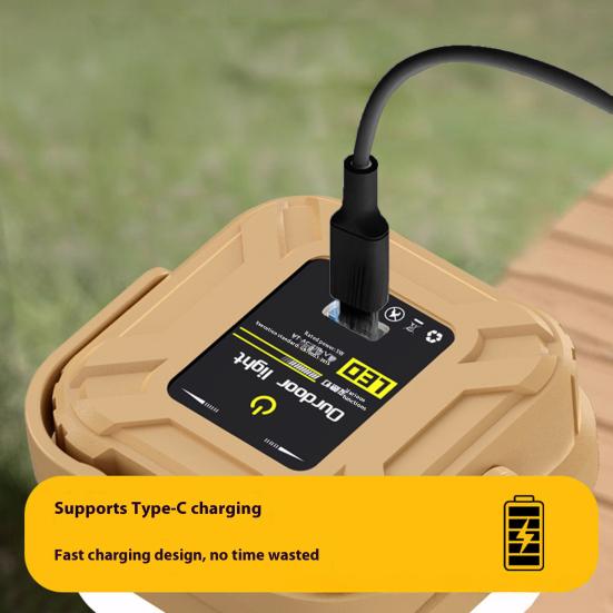 Уличный кемпинговый фонарь, водонепроницаемый, на солнечной батарее, USB-перезаряжаемый, квадратный, 3 режима, регулируемый, сверхяркий, для походов, палатки, подвесной, аварийный