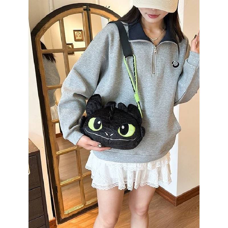 How To Train Your Dragon Toothless Plush Shoulder Bag With Padded Straps For Casual And School Use