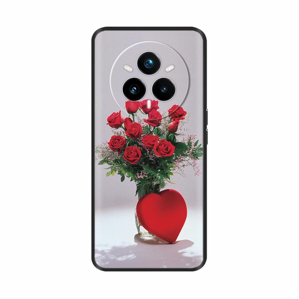 Для Realme 14 Pro Plus Чехол Задняя крышка Девичий Модный Рисунок Сердце Цветок Мягкий ТПУ Чехол Fundas Для Oppo Realme 14 Pro+ Чехлы