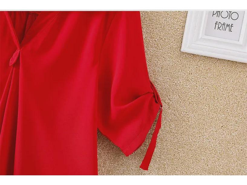 Женское лето 2023 г.: Свободная рубашка из шифона с зауженной талией, средней длины с короткими рукавами, модный большой размер.